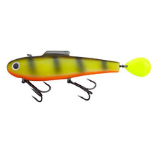 View of Rubber Water Wolf Lures Shadzilla V Hot Perch available at EZOKO Pike and Musky Shop