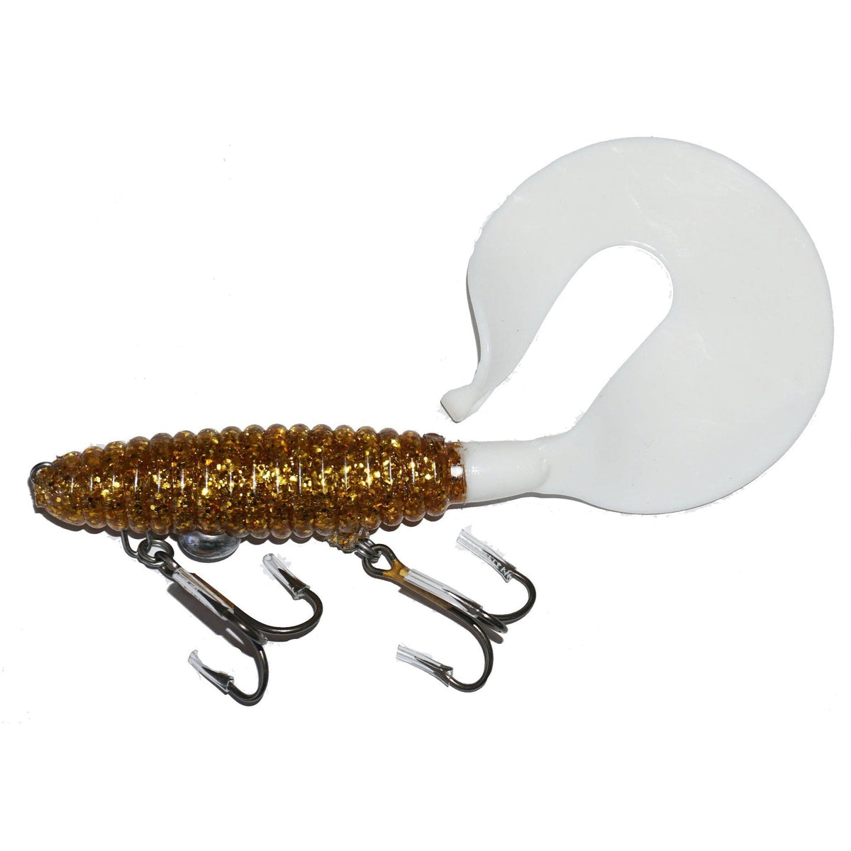 View of Rubber Whale Tail Plastics 11" Walleye / White Tail available at EZOKO Pike and Musky Shop