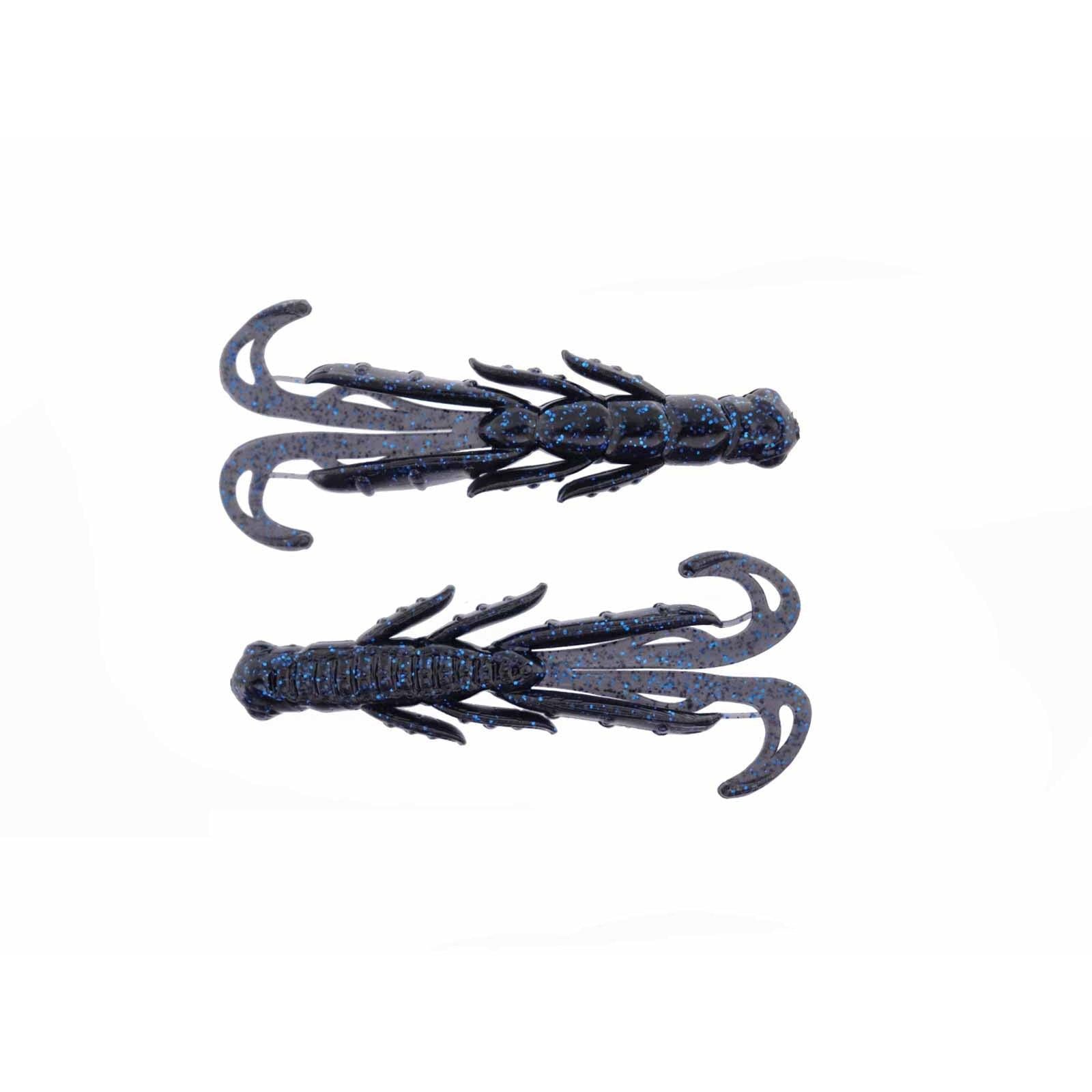 View of X Zone Scented Stealth Creature Black Blue Flake available at EZOKO Fishing