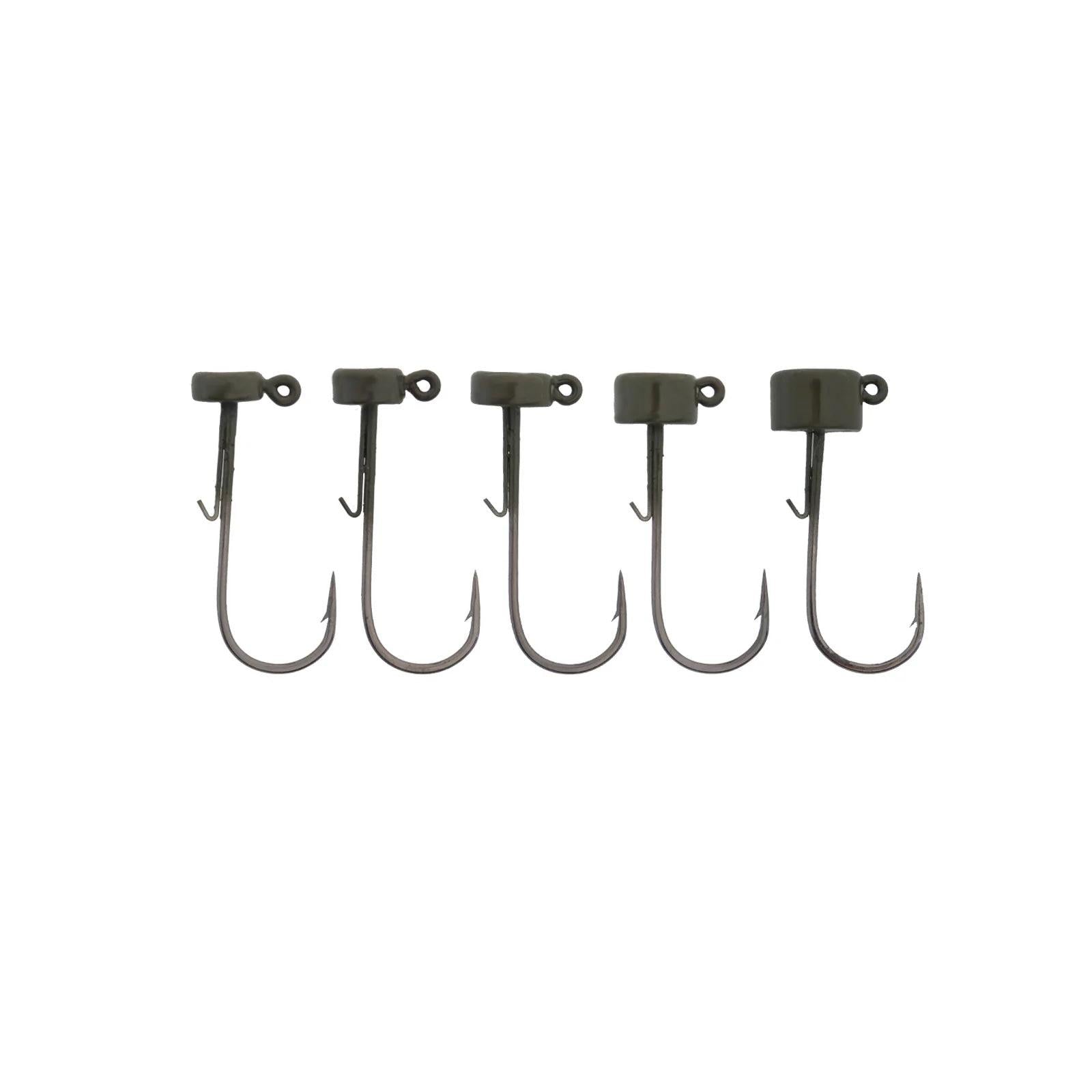 View of X Zone Tungsten Ned Rig Jig Head Black 1/4oz - 1/0 - 3pk available at EZOKO Fishing