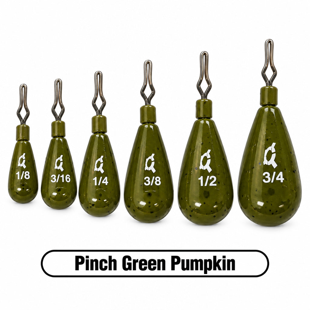 View of X Zone Tungsten Tear Drop Shot Weight Pinch 3/8oz - 3pk available at EZOKO Fishing