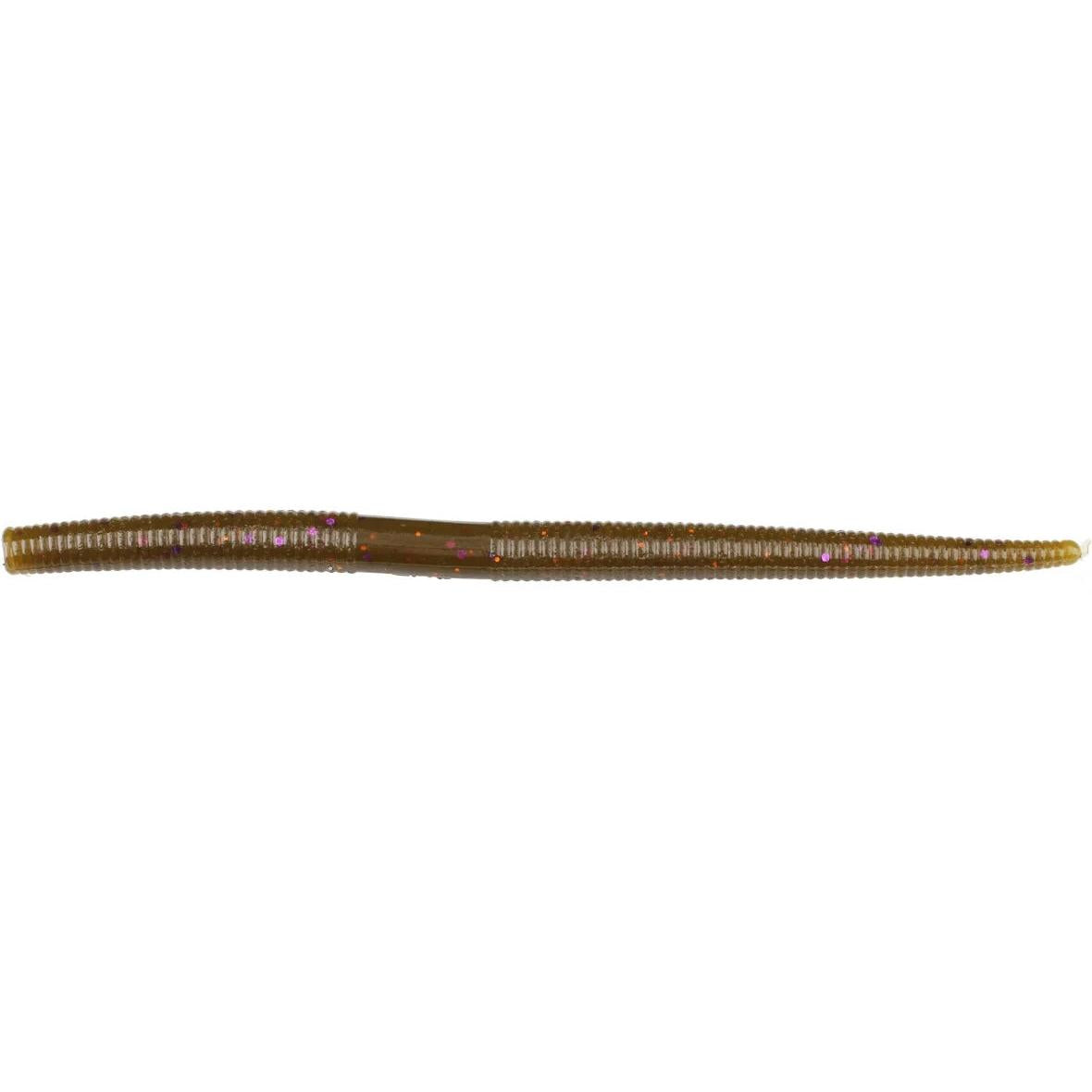View of Softbaits Yamamoto Thin Senko 5" Green Pumpkin W/ Purple & Copper Flake available at EZOKO Fishing