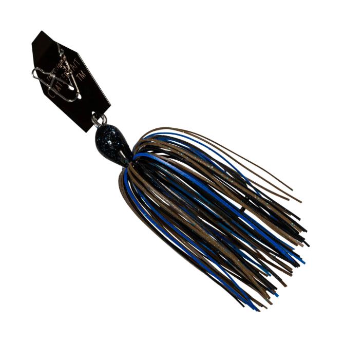View of Chatterbaits Z-Man Big Blade Chatterbait 3/4oz Black/Blue Candy available at EZOKO Fishing