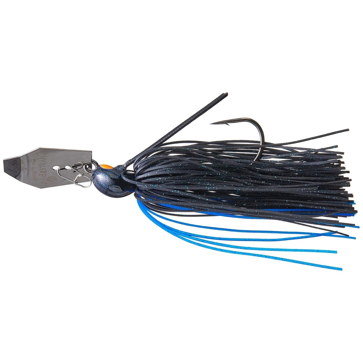 View of Z-Man CROSSEYEZ CHATTERBAIT 3/8oz BLACK/BLUE available at EZOKO Fishing
