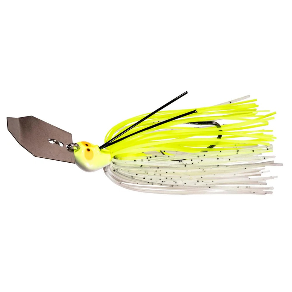View of Z-Man CROSSEYEZ CHATTERBAIT 3/8oz CHARTREUSE/WHITE available at EZOKO Fishing