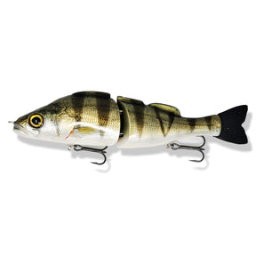 View of Swimbaits Zorba Baits Boogie Woogie Glide Bait Green Perch available at EZOKO Pike and Musky Shop