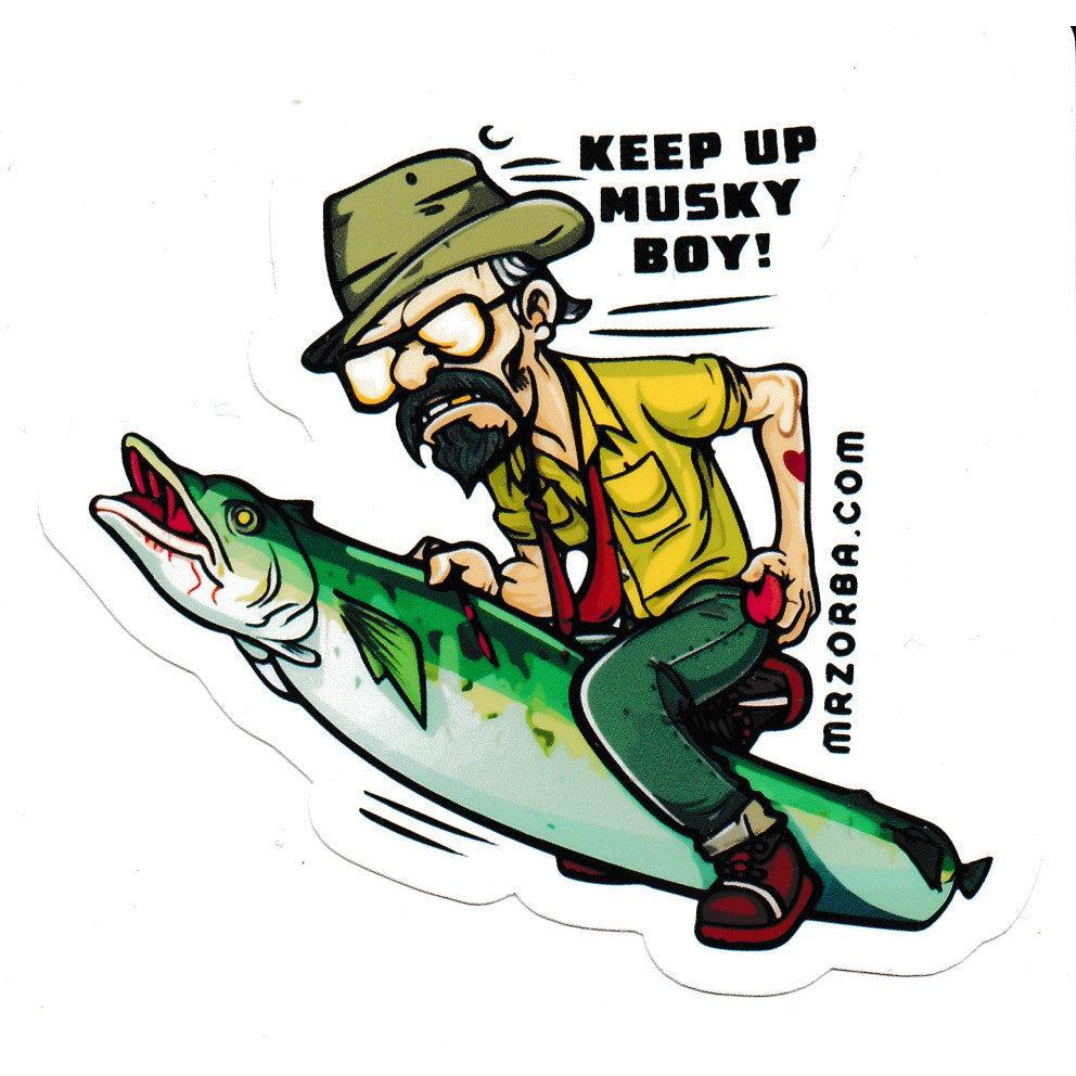 View of Books-Stickers Zorba Baits Musky Rider Sticker available at EZOKO Pike and Musky Shop