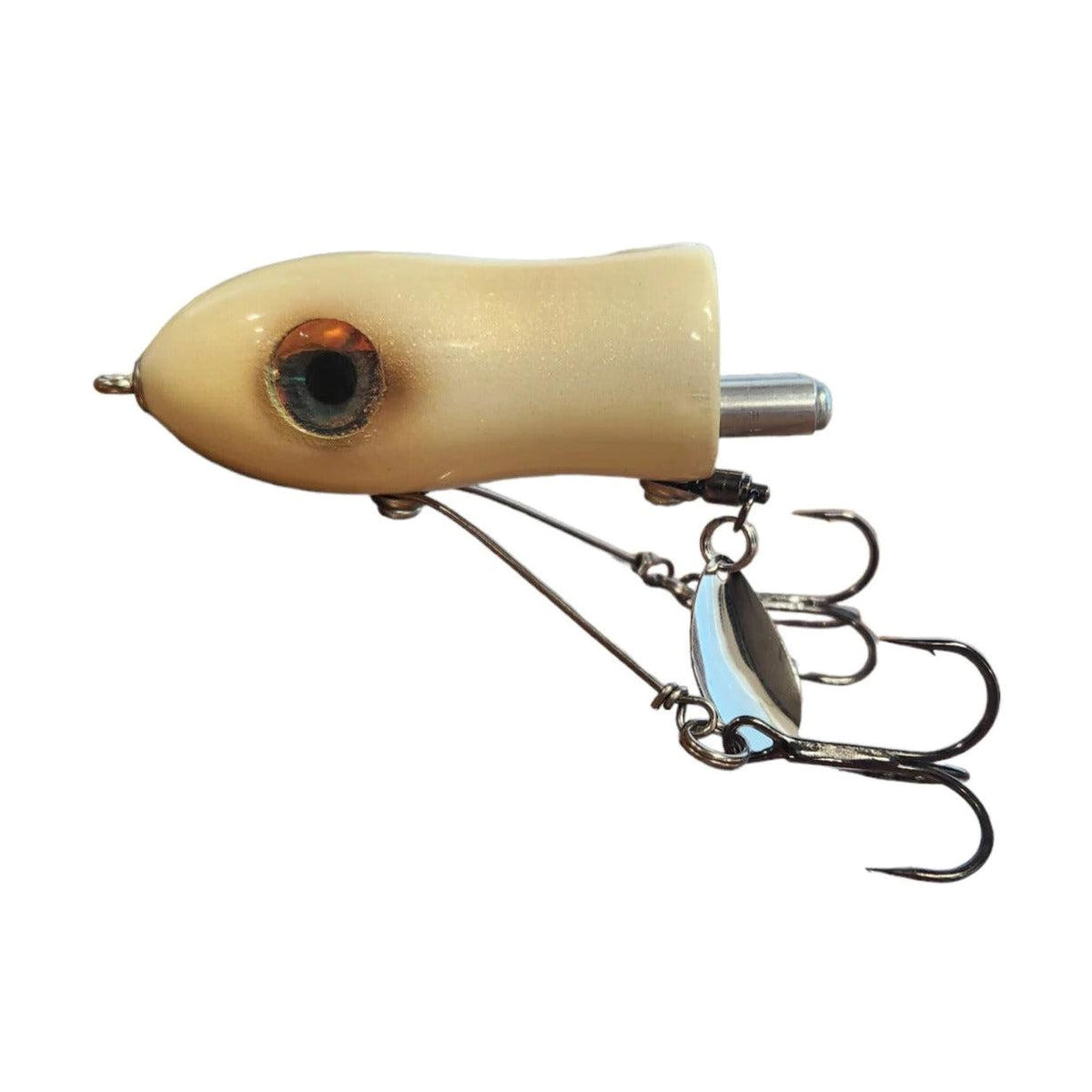 View of Topwater Chaos Tackle Little Flaptail Bone available at EZOKO Pike and Musky Shop