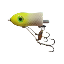 View of Topwater Chaos Tackle Little Flaptail Lemon Head available at EZOKO Pike and Musky Shop