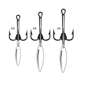 VMC 7548BD Bladed Round Treble 1X Strong Willow Blade Hooks