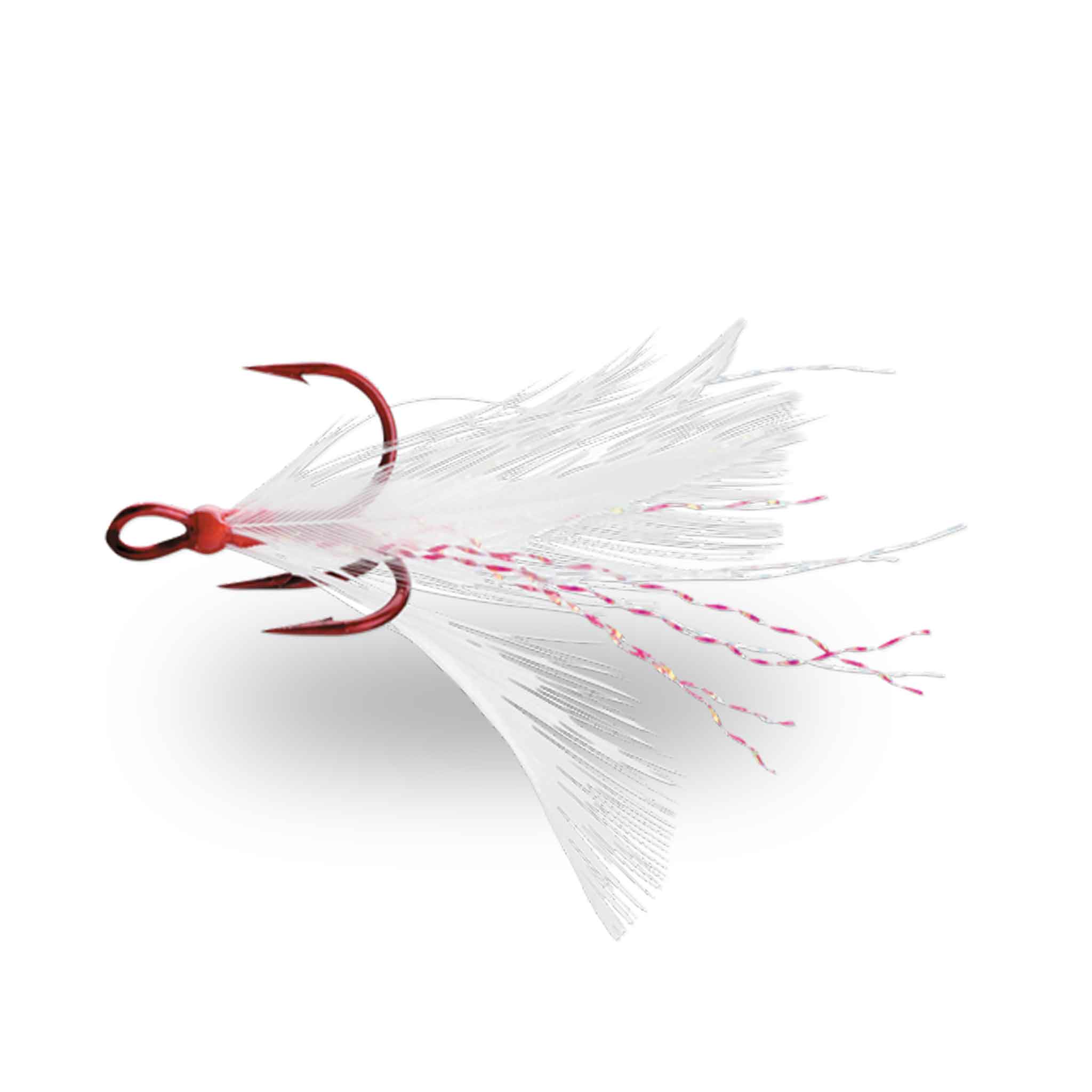 VMC 8651DT Dressed X-Rap Treble Tin Red #2 Red/White Hooks